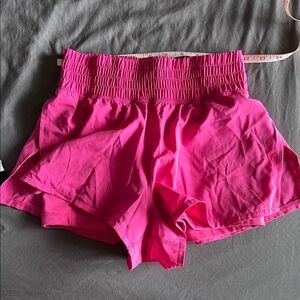 90 Degree By Reflex High Waist Pink Athletic Shorts
